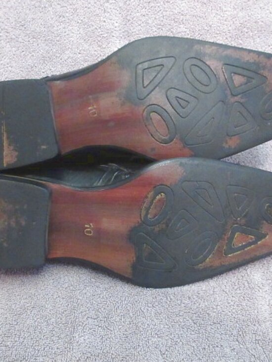 Robert Wayne Tooled Leather Boots Mens 10 Snip Ankle Zip Beatle Rockabilly 90s main image 5